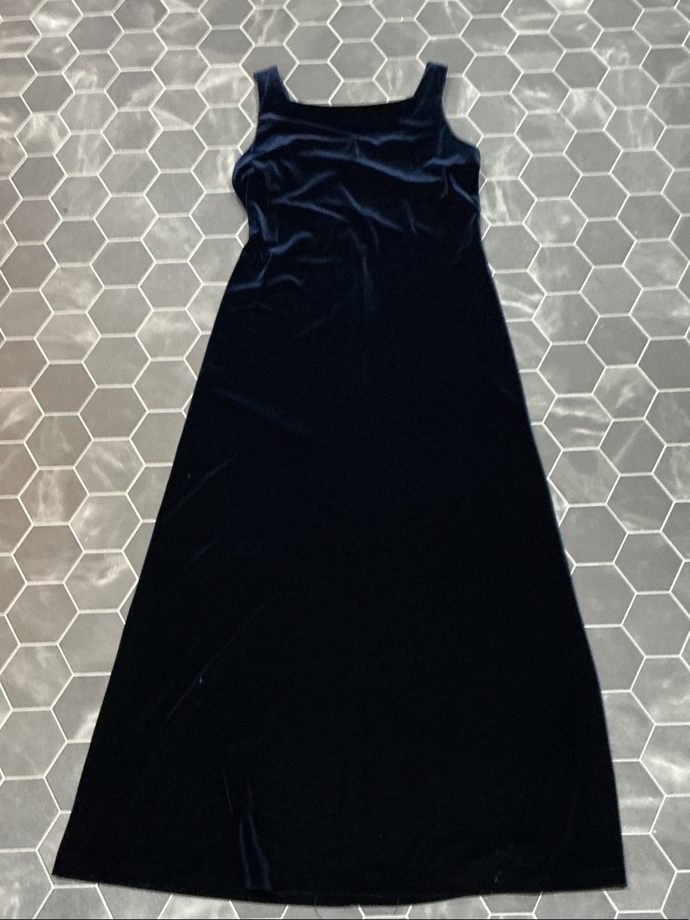 Rhapsody Navy Velvet Maxi Dress with Scoop Neck